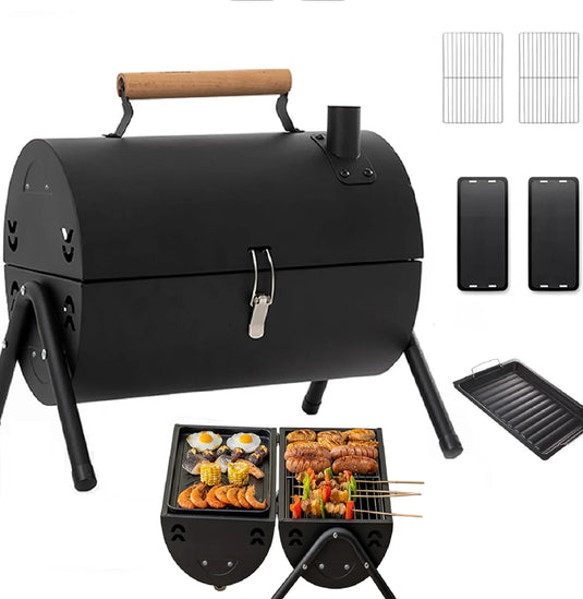 Portable Iron BBQ Grill With Hob