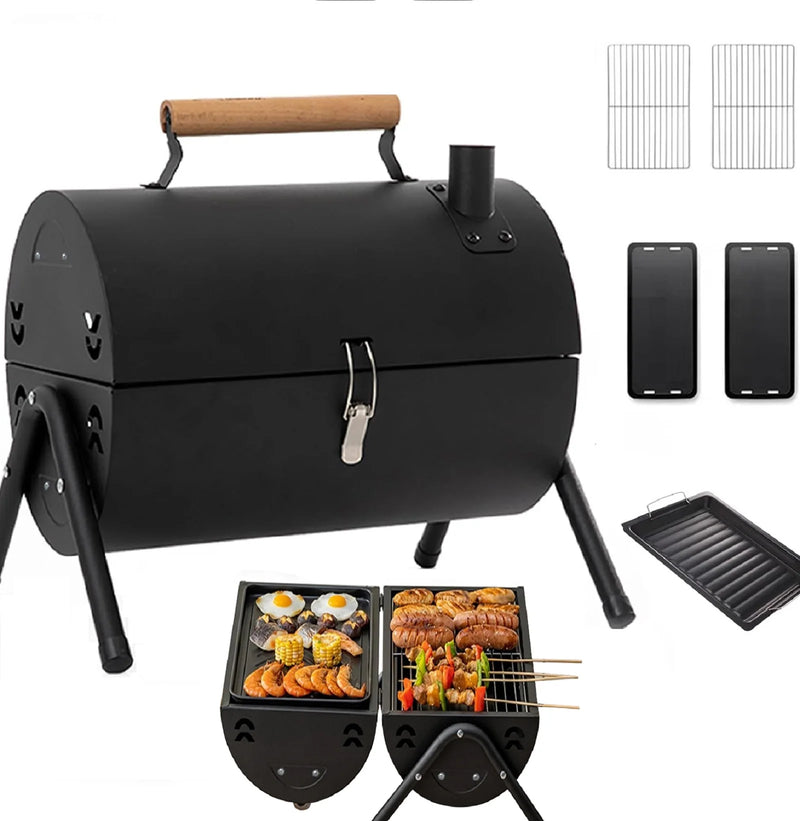 Load image into Gallery viewer, Portable Iron BBQ Grill With Hob
