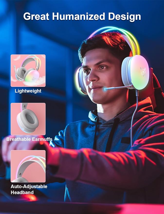 Load image into Gallery viewer, Rainbow Gaming Headphones
